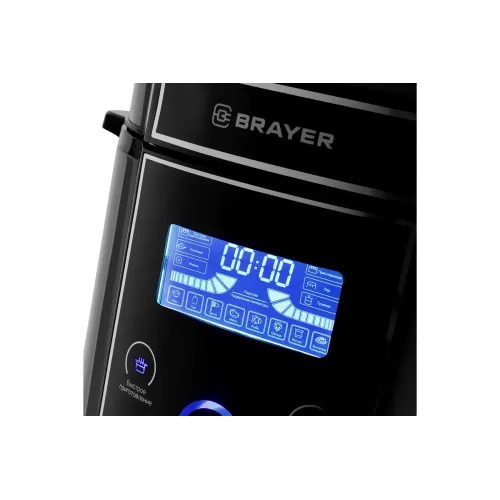 Мультиварка-скороварка BRAYER BR2401, 6 л.,нерж./черный