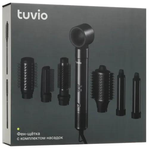 Фен Tuvio HBI1411, 7 в 1, черный/серый маталлик (стайлер)