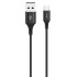 Кабель USB 2.0 A вилка - Type C 1.2 м Olmio 3А Basic текстильный черный