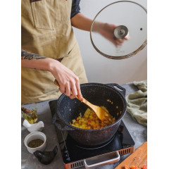 Кастрюля Kukmara, Темный мрамор, алюм., индукция, черная, 4 л.(кмти42а)