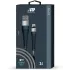Кабель USB 3.0 A вилка - 8pin 1 м Borasco Lightning 1m 3А Fishbone усиленный серый (38508)