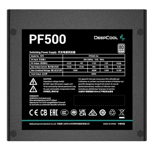Блок питания Deepcool ATX 500W PF500 80 PLUS WHITE