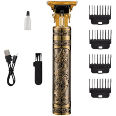 Машинка для стрижки (триммер) VINTAGE T9 золотой, дракон