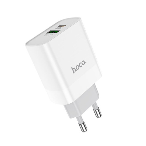 СЗУ HOCO 2USB C80A Rapido series 3.0A Type-C White