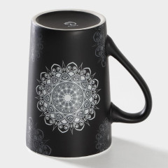 Кружка 380 мл., фарфор, Доляна «Мандала», белый узор (9277906)