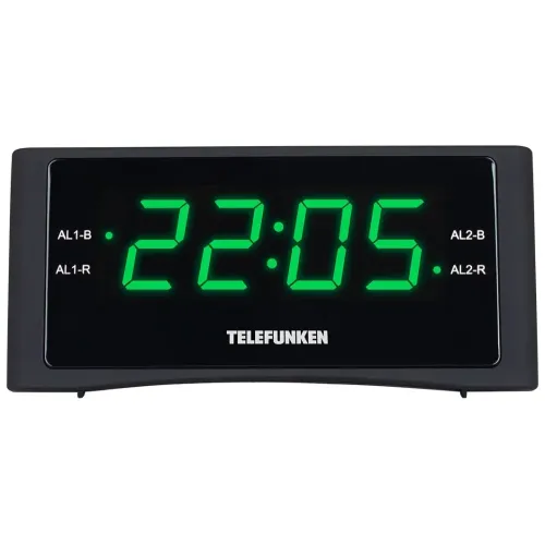 Радиочасы TELEFUNKEN TF-1712 черный с зеленым