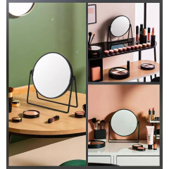 Зеркало косметическое настольное, двустороннее, увеличение Х3, Ф 17,5 см, черное