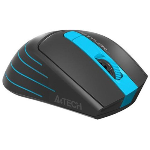 Мышь A4 Fstyler FG30 серый/синий оптическая (2000dpi) беспроводная USB (5but) голубая