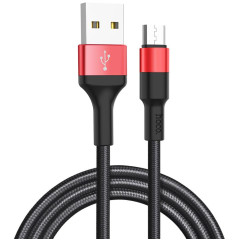 Кабель USB 2.0 A вилка - microUSB 1 м HOCO X26 Xpress черно-красный