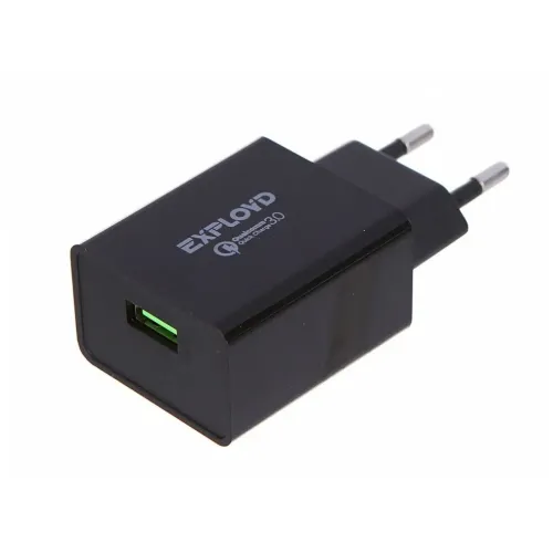СЗУ EXPLOYD EX-Z-1146 ЗУ/1хUSB 3A/QC3.0/18W/ чёрный (*4)