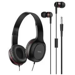 Гарнитура + наушники HOCO W24 черно-красные