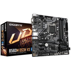 М/П SOC-1200 Gigabyte B560M DS3H V3 4xDDR4 2xPCI-Ex16 DP/HDMI/DVI SATA3 M2 USB3.2 Gen1 mATX