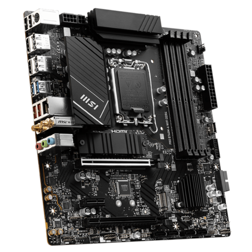 М/П SOC-1700 MSI PRO B760M-A WIFI DDR4 Intel B760 4xDDR4 mATX AC`97 8ch(7.1) 2.5Gg+HDM