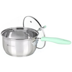 Ковш нерж. Daniks Гринери, индукция, силикон.руч., 1,7 л.(SD-23-16SP)