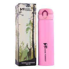 Термос MODE FORREST, сохраняет тепло 10 ч, 450 мл, розовый (9085267)