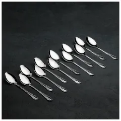 Ложка столовая, набор, «Камея», нерж., h=18 см, 12 пр.(3602649)
