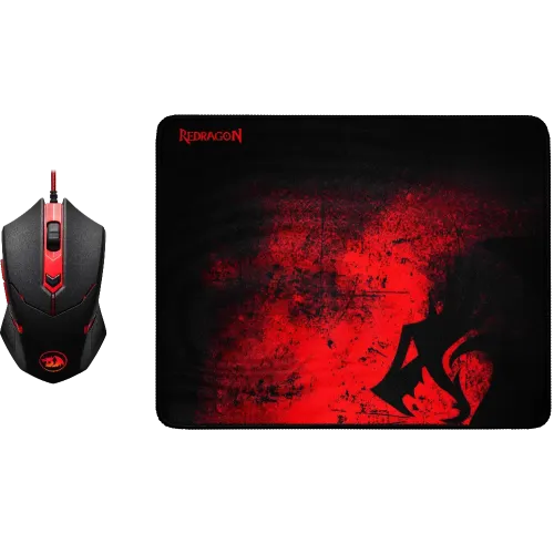 Мышь RedDragon M601BA черный/красный игровая + коврик для мыши 