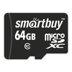 Карта micro-SD 64GB SMARTBUY Class10 LE +адаптер (SB64GBSDCL10-01LE)