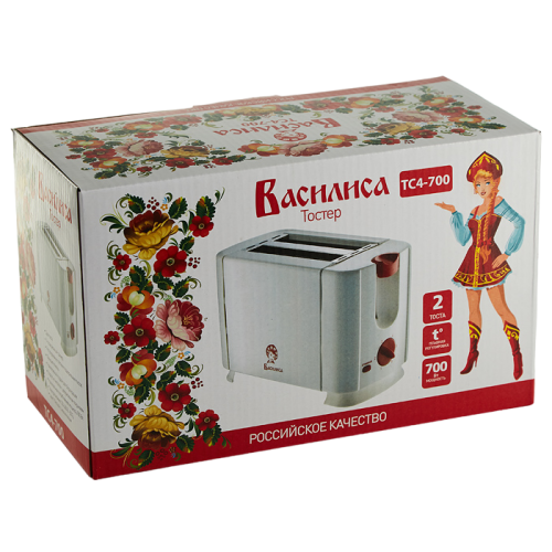 Тостер ВАСИЛИСА TC4-700 белый с малиновым