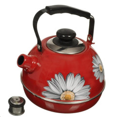 Чайник со свистком Рубин С2218, эмаль, красно-бордовый, 3,5 л. (ТМ04/35/01/05/14)(162559)