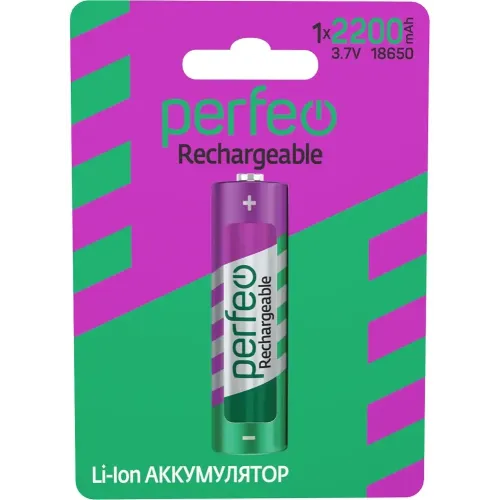 Аккумулятор PERFEO 18650 2200 мАч Liion б/з IMR (за шт.)