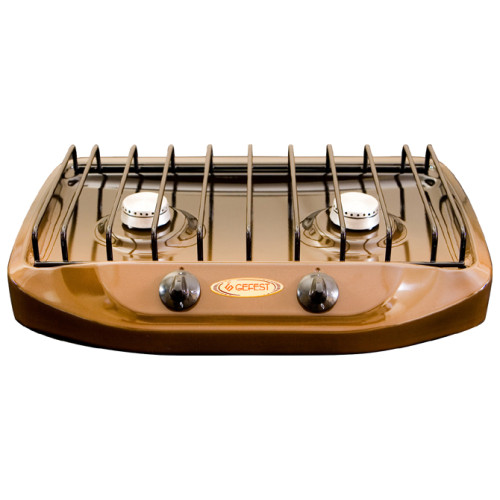 Настольная газовая плита GEFEST 700-02 коричневая (2 конфорки)