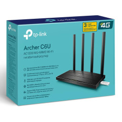 Маршрутизатор TP-LINK Archer C6U AC1200 10/100/1000BASE-TX/4G ready черный