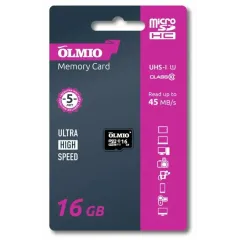Карта micro-SD 16 GB Olmio Class 10 UHS-I без адаптера
