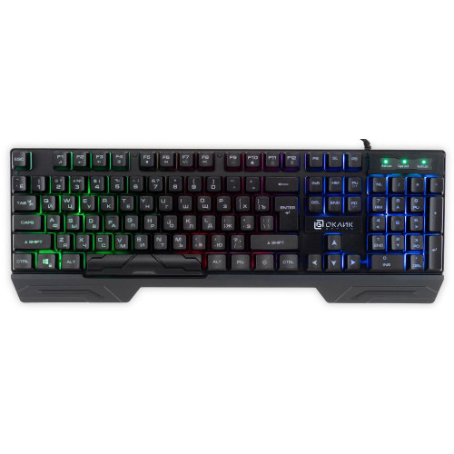 Клавиатура Oklick 709G черный USB LED