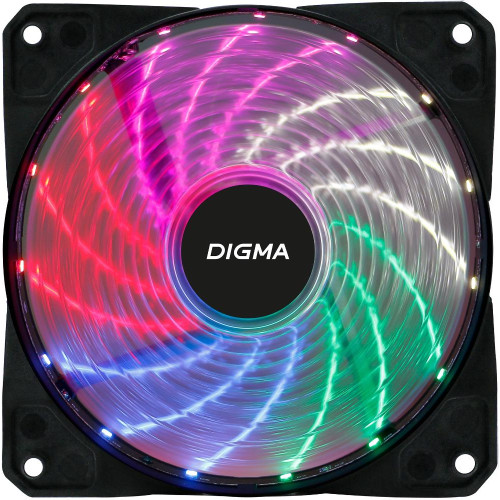 Кулер корпус 120x120x25 Digma DFAN-FRGB2 3-pin 4-pin (Molex)23dB 115gr LED Ret