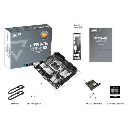 М/П SOC-1700 Asus PRIME H610I-PLUS-CSM Intel H610 2xDDR5 mini-ITX AC