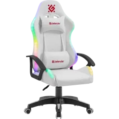 Кресло игровое Defender FACTOR X RGB экокожа белый