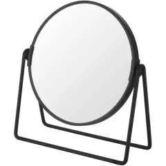 Зеркало косметическое настольное, двустороннее, увеличение Х3, Ф 17,5 см, черное