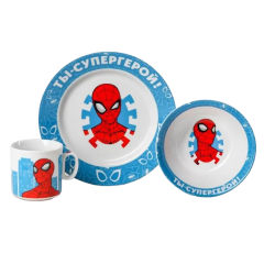 Набор столовый детский Sima Land MARVEL «Ты - супергерой», Человек-паук, 3 пр.(4704357)