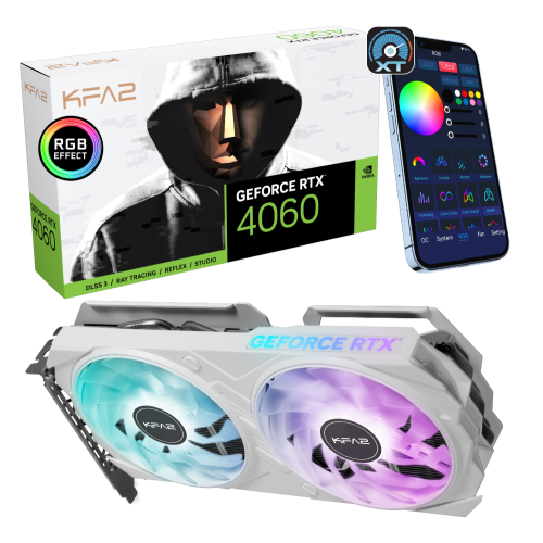 Видеокарта KFA2 RTX 4060 8 Gb GeForce X White [46NSL8MD8NWK]