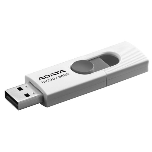 Карта USB2.0 64 GB A-DATA AUV220-64G-RWHGY UV220 белый/серый