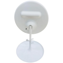 Зеркало косметическое настольное с подсветкой, на ножке с креплениями, круглое, белое