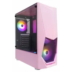 Корпус 1STPLAYER DK-3 ATX LED (DK-3-PK-3G6) розовый