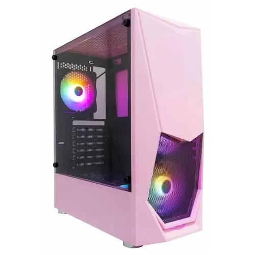 Корпус 1STPLAYER DK-3 ATX LED (DK-3-PK-3G6) розовый