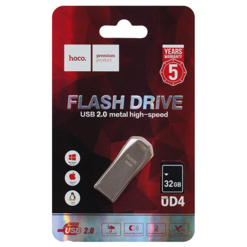 Карта USB2.0 32 GB Hoco UD4 серебристый