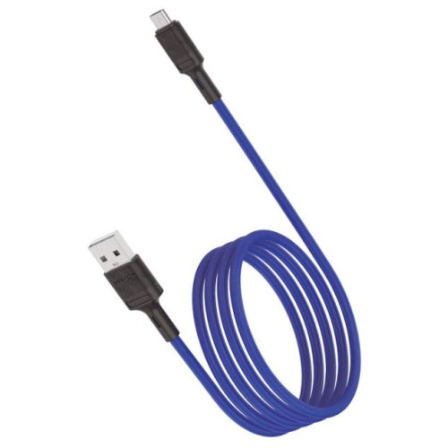Кабель USB 2.0 A вилка - microUSB 1 м Vixion 2.4A VX-07m PRO синий