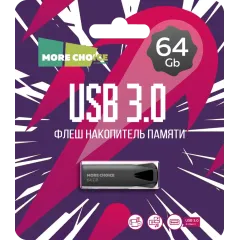 Карта USB3.0 64 GB More Choice MF64m металл Black