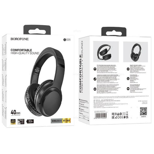 Гарнитура Bluetooth Borofone BO25 Rhyme черный