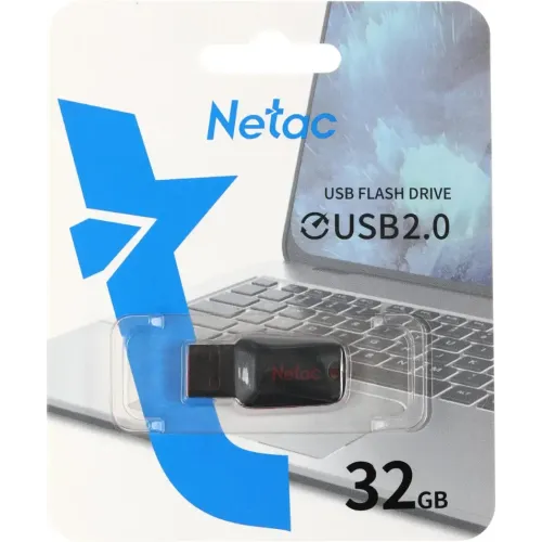 Карта USB2.0 32 GB NETAC U197 NT03U197N-032G-20BK черный/красный