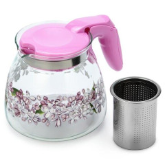 Чайник заварочный, 900 мл, стекло AGNESS, 885-113, СИРЕНЬ