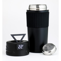Термокружка TAKE IT EASY New design, 400 мл., термометр, сохраняет тепло 12 ч., черная (7403266)