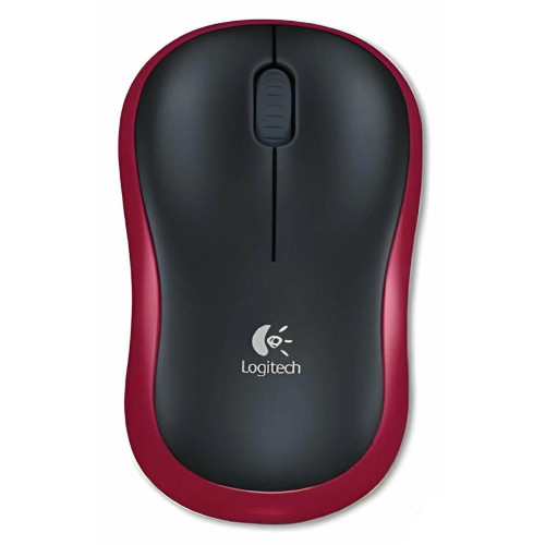 Мышь Logitech M185 красный/черный