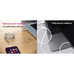 Кабель USB 2.0 A вилка - Type C 1.2 м OLMIO 2.1A MAGNET серый