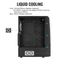 Корпус Aerocool Wave-G-BK-v2 черный