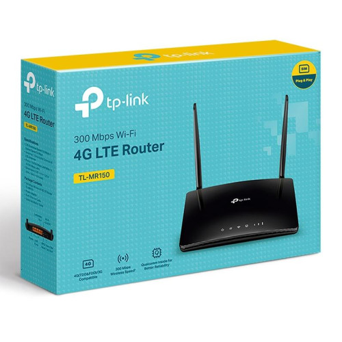 Маршрутизатор TP-LINK TL-MR150 N300 10/100BASE-TX/4G cat.4 черный